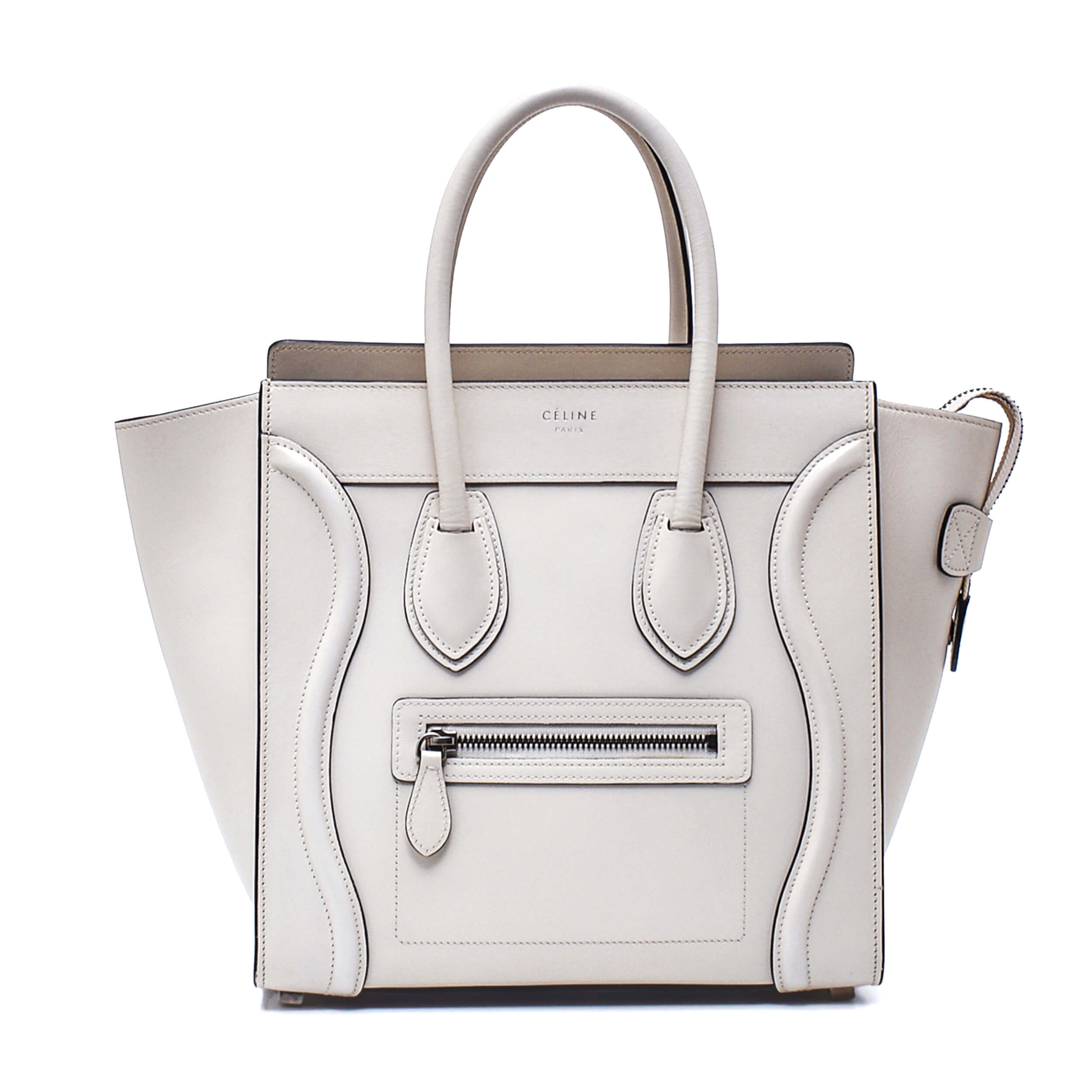 Celine - Ivory Grained Leather Small Luggage Bag